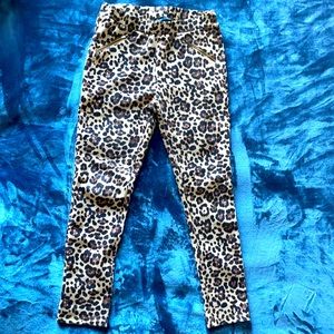 leopard print pants, worn twice, stretchy, size S